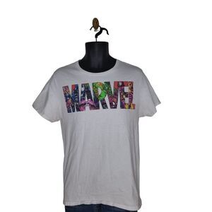 Marvel Tshirt Men Sz M Short Sleeve Logo Animation White‎ Everyday